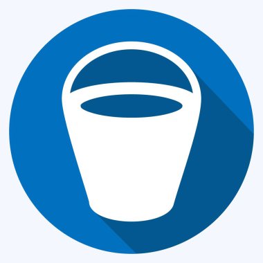 Simge Kum Kovası - Uzun Gölge Biçimi - Basit illüstrasyon, Tasarım şablonu vektörü, baskılar, posterler, reklamlar, duyurular, bilgi grafikleri vs..