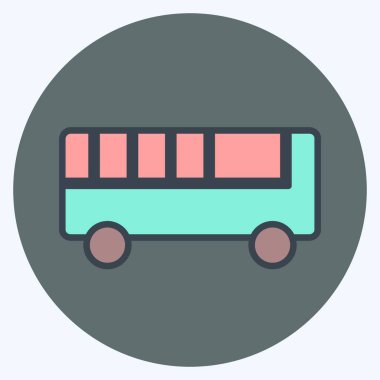 Simge Oyuncak Otobüsü - Renk Eşleştirme Biçimi - Basit illüstrasyon, Tasarım şablonu vektörü, baskılar, posterler, reklamlar, duyurular, bilgi grafikleri vs..