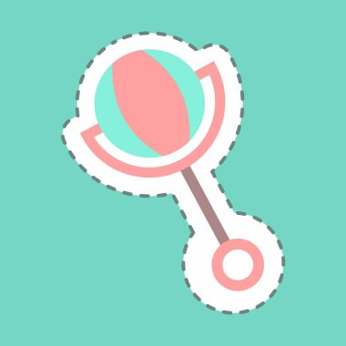 Çıkartma Oyuncak 2 Satır Kesimi - Basit illüstrasyon, tasarım şablonu vektörü, baskılar, posterler, reklamlar, duyurular, bilgi grafikleri vs..