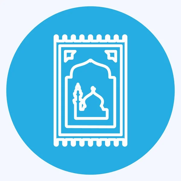 Icon Prayer Rug Blue Eyes Style Einfache Illustration Design Icon — Stockvektor