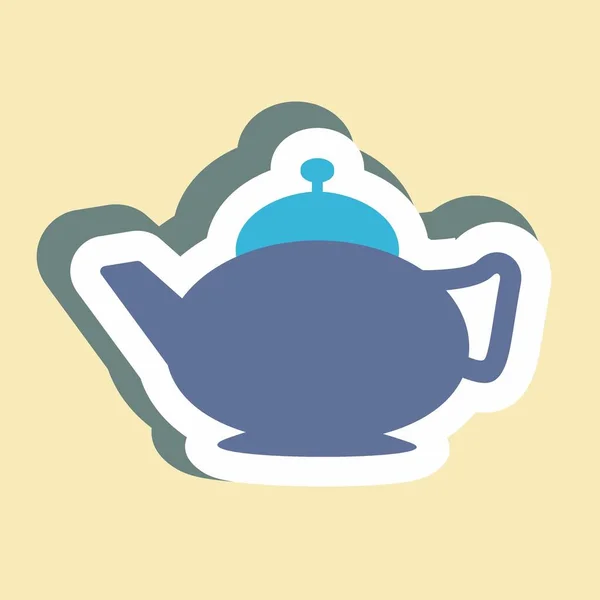 Sticker Arabic Tea Simple Illustration Design Icon Vector Good Prints — Stock Vector