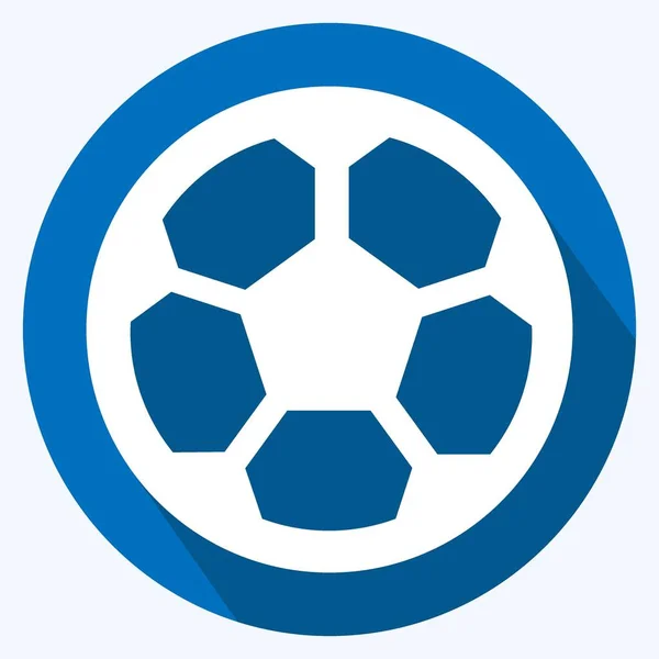 Icono Fútbol Estilo Sombra Larga Ilustración Simple Diseño Vector Plantilla — Vector de stock