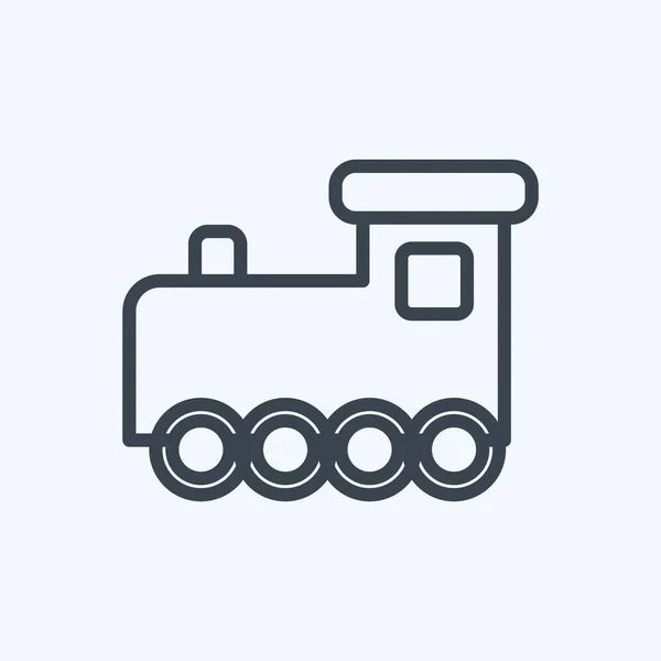 Icon Toy Train Line Style Simple Illustration Design Template Vector — Stock Vector