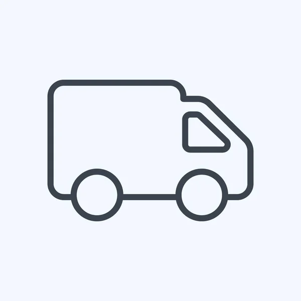 Caminhão Brinquedo Ícone Estilo Linha Ilustração Simples Vetor Modelo Design — Vetor de Stock