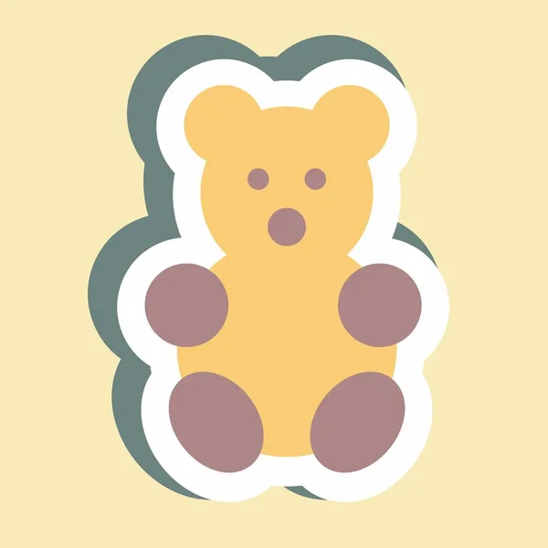 Sticker Stuffed Bear Simple Illustration Design Template Vector Good Prints — Stock Vector