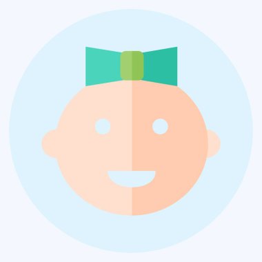 Simge Bebeği - Düz Biçim - Basit illüstrasyon, Tasarım şablonu vektörü, baskılar, posterler, reklamlar, duyurular, bilgi grafikleri vs..