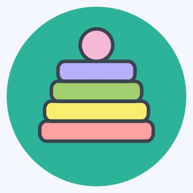 Simge Yığını Oyuncağı - Renk Eşleştirme Biçimi - Basit illüstrasyon, Tasarım şablon vektörü, baskılar, posterler, reklamlar, duyurular, bilgi grafikleri vs..