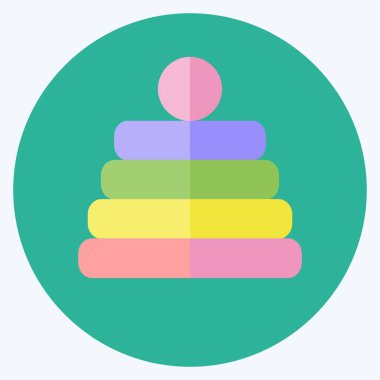 Simge Yığını Oyuncağı - Düz Biçim - Basit illüstrasyon, Tasarım şablon vektörü, baskılar, posterler, reklamlar, duyurular, bilgi grafikleri vs..