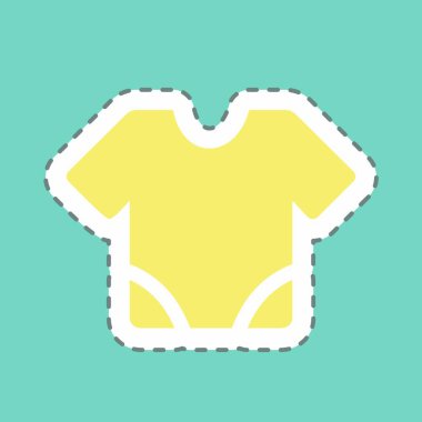 Etiket Bebek Gömleği, Çizgi Kesimi - Basit illüstrasyon, Tasarım şablonu vektörü, baskılar, posterler, reklamlar, duyurular, bilgi grafikleri vs..