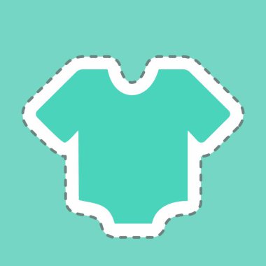 Etiket Gömleği, Satır Kesimi - Basit illüstrasyon, Tasarım şablonu vektörü, baskılar, posterler, reklamlar, duyurular, bilgi grafikleri vs..