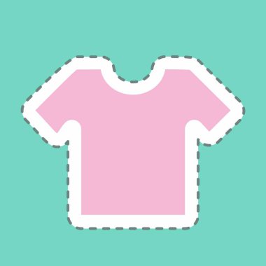 Etiket Küçük Gömlek, Satır Kesimi - Basit illüstrasyon, Tasarım şablonu vektörü, baskılar, posterler, reklamlar, duyurular, bilgi grafikleri vs..