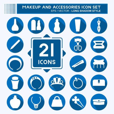 Simge Ayarları ve Aksesuarlar - Uzun Gölge Biçimi - Basit illüstrasyon, baskılar, duyurular, vs.