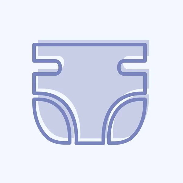 Icon Diaper Two Tone Style Απλή Απεικόνιση Σχεδιασμός Πρότυπο Διάνυσμα — Διανυσματικό Αρχείο