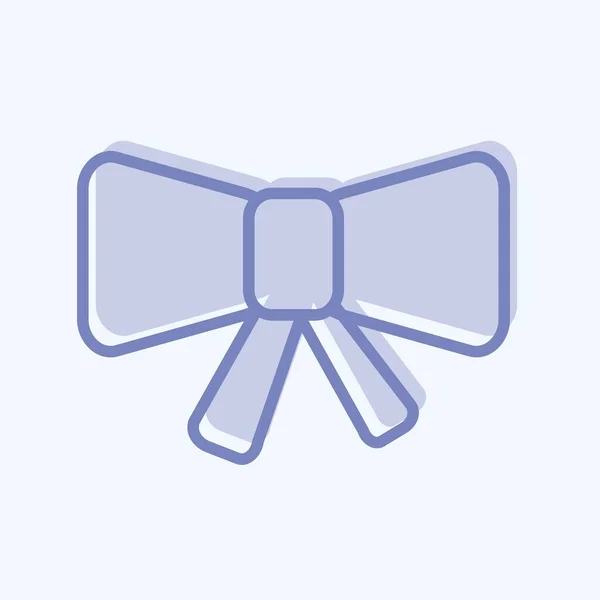 Icon Ribbon Two Tone Style Enkel Illustration Design Mall Vektor — Stock vektor