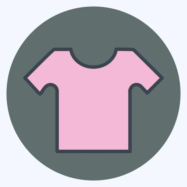Ícone Camisa Pequena Estilo Companheiro Cor Ilustração Simples Vetor Modelo —  Vetores de Stock