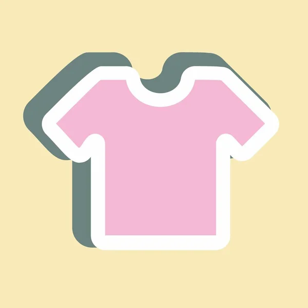 Camisa Pequena Adesiva Ilustração Simples Vetor Modelo Design Bom Para — Vetor de Stock