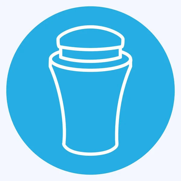 Icon Cream Bottle Blue Eyes Style Ilustración Simple Buena Para — Vector de stock