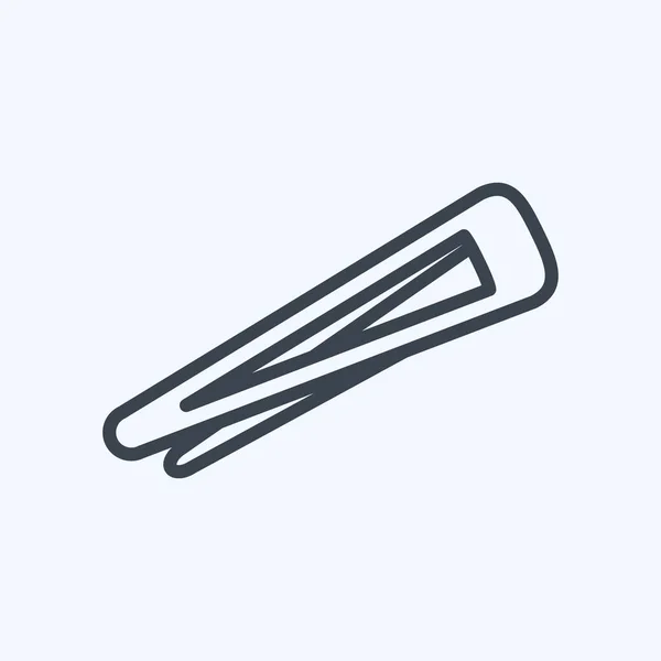 Icon Hair Clip Γραμμή Στυλ Απλή Απεικόνιση Καλό Για Εκτυπώσεις — Διανυσματικό Αρχείο