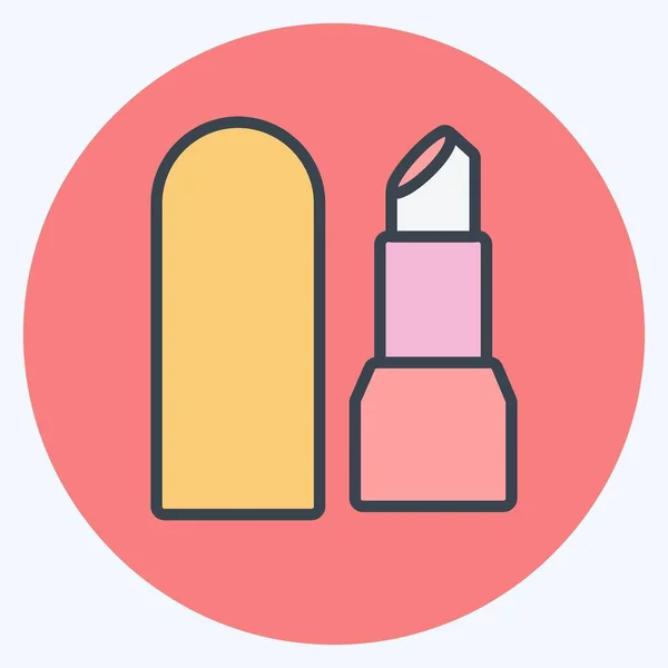 Icône Rouge Lèvres Color Mate Style Illustration Simple Bon Pour — Image vectorielle