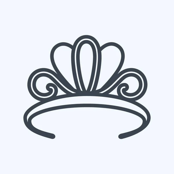 Ícone Tiara Estilo Linha Ilustração Simples Bom Para Impressões Anúncios —  Vetores de Stock