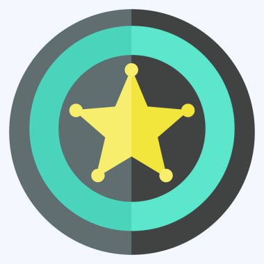 Simge Rozeti - Düz Biçim - Basit illüstrasyon, Baskı İçin İyi, Duyuru, Etkin