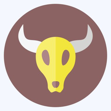 Simge Boğa Boynuzları - Düz Stil - Basit illüstrasyon, Baskı İçin İyi, Duyuru, Etc