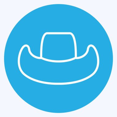 Simge Kovboy Şapkası - Mavi Gözler Biçimi - Basit illüstrasyon, Baskı İçin İyi, Duyuru, Etc