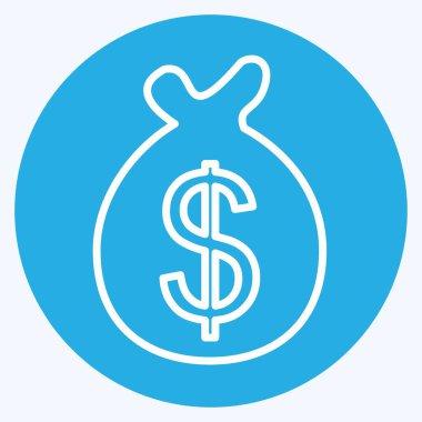 Simge Para Çantası - Mavi Gözler Biçimi - Basit illüstrasyon, Baskı İçin İyi, Duyuru, Etc