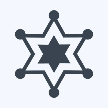 Simge Şerifi Rozeti - Kabartma Biçimi - Basit illüstrasyon, Parmak İzleri için İyi, Duyurular, Etc