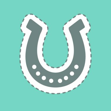 Çıkartma At Nalı, Çizgi Kesimi - Basit illüstrasyon, Parmak izleri için iyi, duyurular, vs.