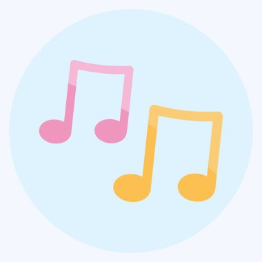 resim tanımlama simgesi Müzik Notaları - Düz Biçim - Basit illüstrasyon, Yazdırma için iyi, Duyurular, Etc