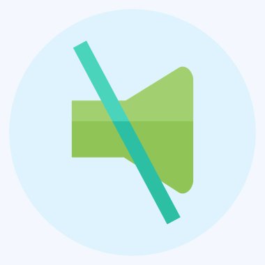 Simge Sessizliği - Düz Stil - Basit illüstrasyon, Baskı İçin İyi, Duyurular, Etc