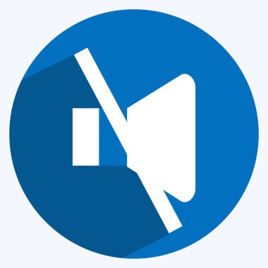 Simge Sessizleştirilmiş Cilt - Uzun Gölge Biçimi - Basit illüstrasyon, Baskı İçin İyi, Duyurular, Etc