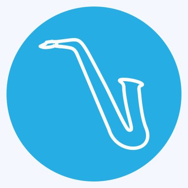 Simge Saksafonu - Mavi Gözler Biçimi - Basit illüstrasyon, Baskı İçin İyi, Duyurular, Etc