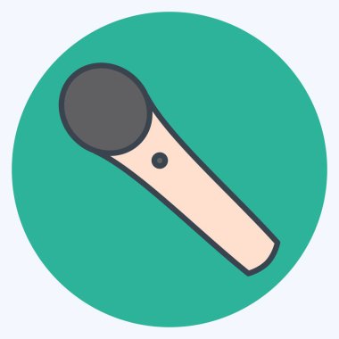 Simge Kablosuz Mikrofon - Renk Eşi Biçimi - Basit illüstrasyon, Yazdırma İçin İyi, Duyurular, Etc