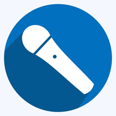 Simge Kablosuz Mikrofon - Uzun Gölge Biçimi - Basit illüstrasyon, Baskılar için İyi, Duyurular, Etc