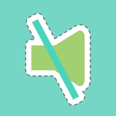 Etiket Söndürülmüş Ses, Satır Kesimi - Basit illüstrasyon, Baskılar için İyi, Duyurular, Etc