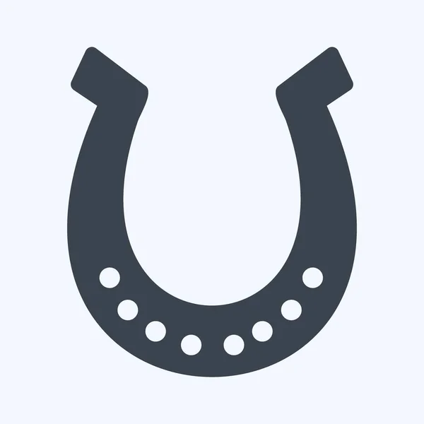 Icon Horse Shoe Long Shadow Style Einfache Illustration Gut Für — Stockvektor