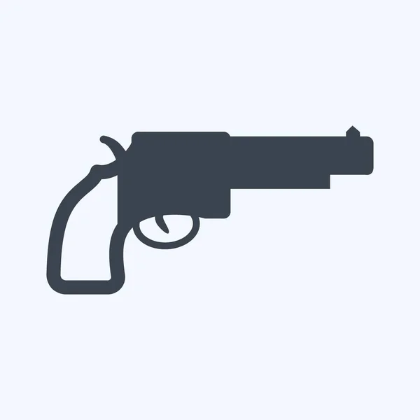 Іконка Револьвер Стиль Гліфа Проста Ілюстрація Добре Друку Анонси Тощо — стоковий вектор