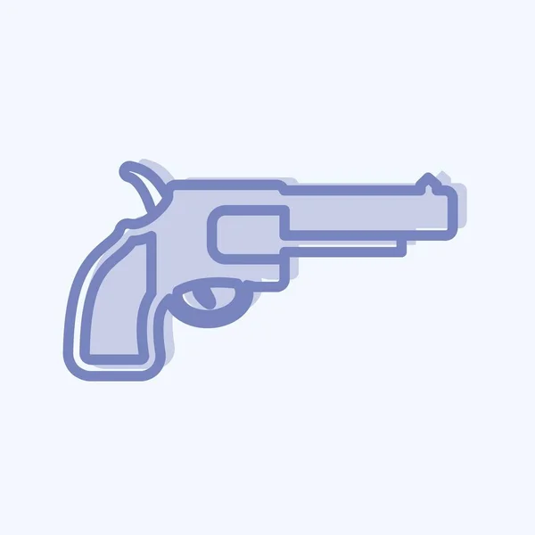 Іконка Револьвер Двоколірний Стиль Проста Ілюстрація Добре Друку Анонси Тощо — стоковий вектор