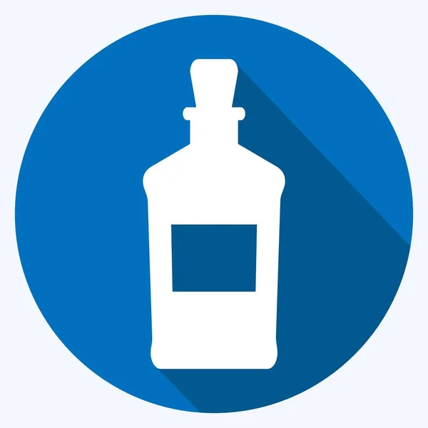 Icon Whiskey Long Shadow Style Simple Illustration Good Prints Announcements — 图库矢量图片