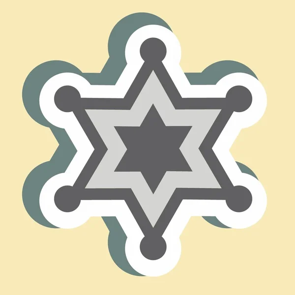 Sticker Sherrif Badge Απλή Απεικόνιση Καλό Για Εκτυπώσεις Ανακοινώσεις — Διανυσματικό Αρχείο