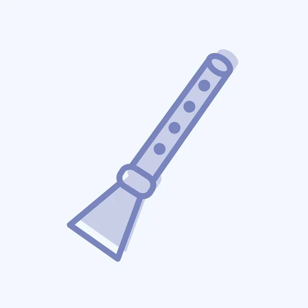 Icon Flute Two Tone Style Einfache Illustration Gut Für Drucke — Stockvektor