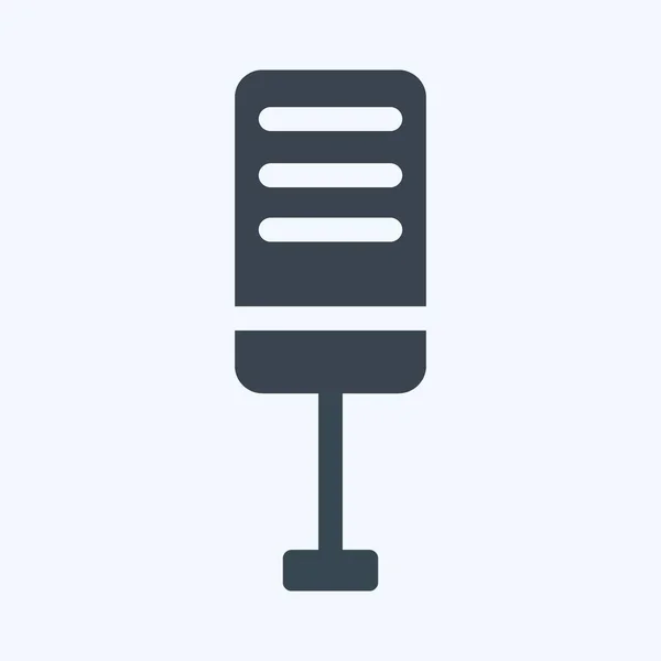 Mikrofon Tabulky Ikon Styl Glyfu Jednoduchá Ilustrace Dobré Pro Tisk — Stockový vektor