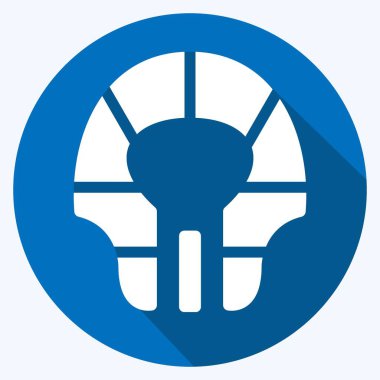 Simge Mısır Suratı - Uzun Gölge Biçimi - Basit illüstrasyon, Baskı İçin İyi, Duyuru, Etkin