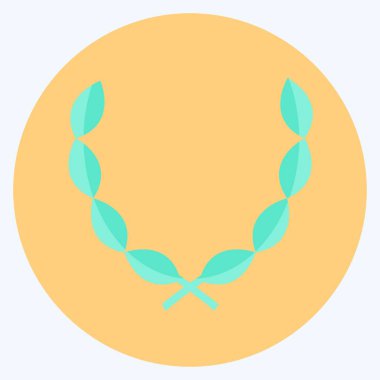 Simge Yaprakları Çelengi - Düz Stil - Basit illüstrasyon, Yazdırma, Duyurular, Etkin