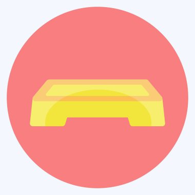 Aerobik Duruşu Simgesi yumuşak mavi arkaplan üzerinde izole edilmiş düz stil