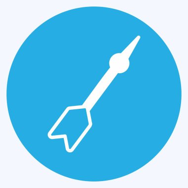 Yumuşak mavi arkaplanda izole edilmiş modaya uygun mavi gözler tarzında Dart Simgesi