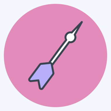 Yumuşak mavi arkaplanda izole edilmiş moda renk arkadaşı tarzında Dart Simgesi