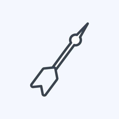 Yumuşak mavi arkaplanda izole edilmiş moda satır biçiminde Dart Simgesi